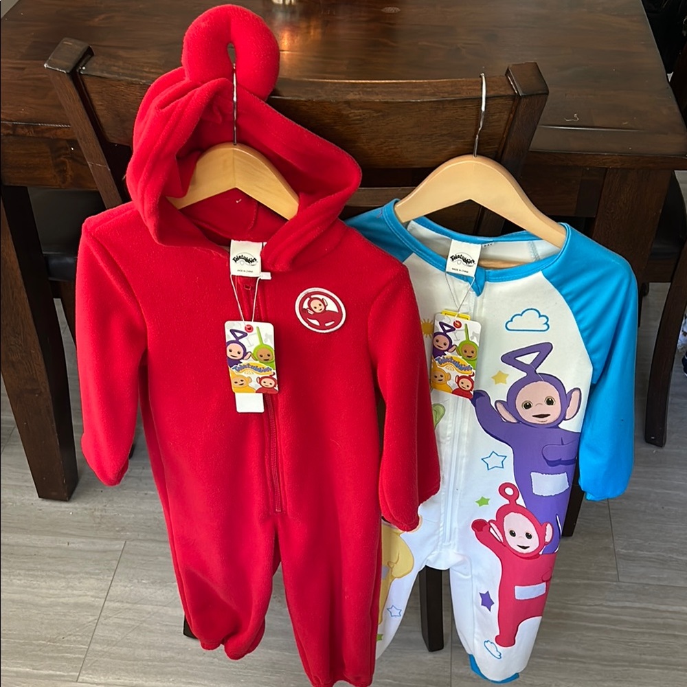 Teletubbies Zipper Pajama Bundle NWT